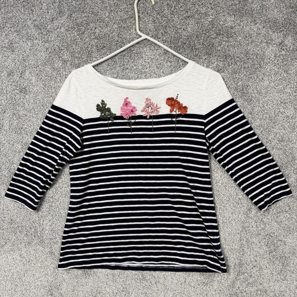 Talbots Top MP Floral Nautical Preppy Coastal Grandmother Feminine Parisian Chic